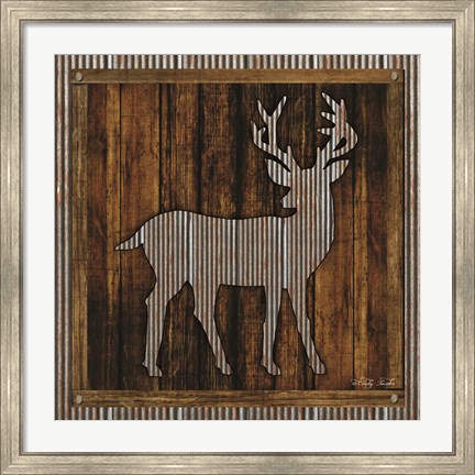 Framed Deer Silhouette II Print