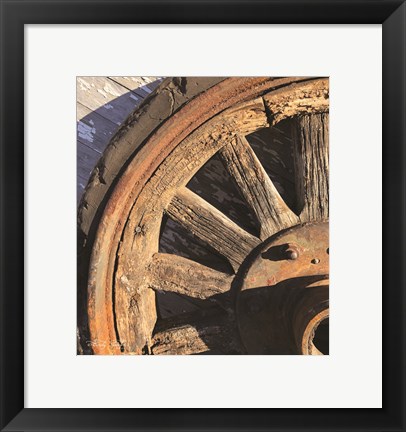 Framed Old Wheel I Print