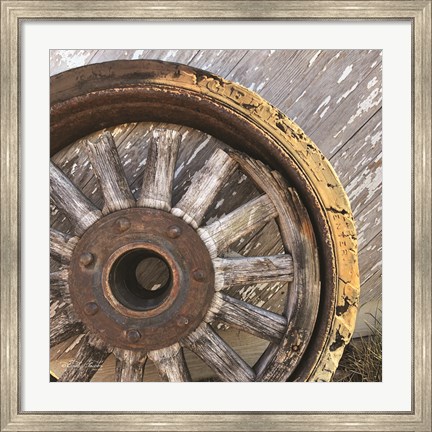 Framed Old Wheel II Print
