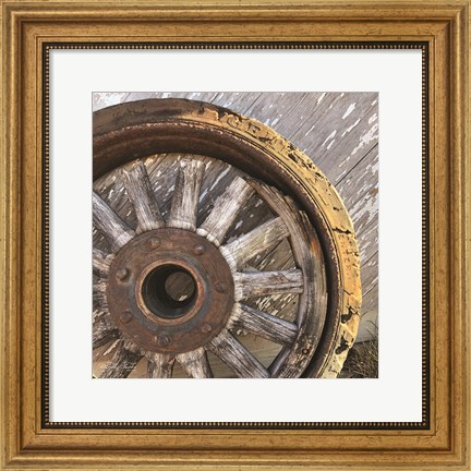 Framed Old Wheel II Print
