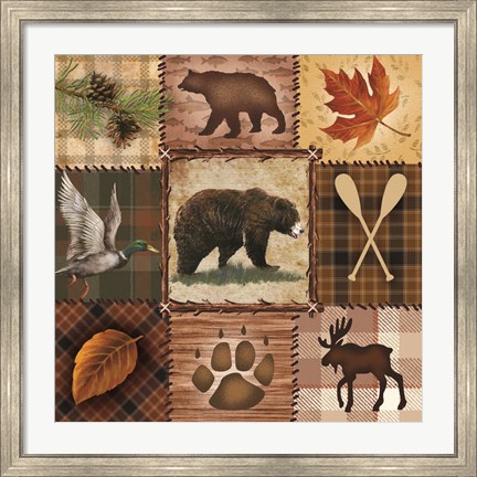 Framed Wildlife Icons Print