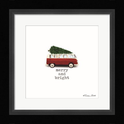 Framed Merry And Bright Christmas Print
