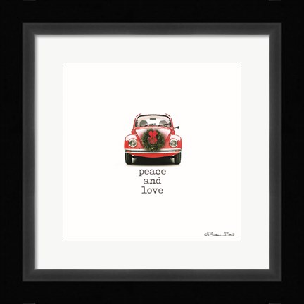 Framed Peace and Love Christmas Print