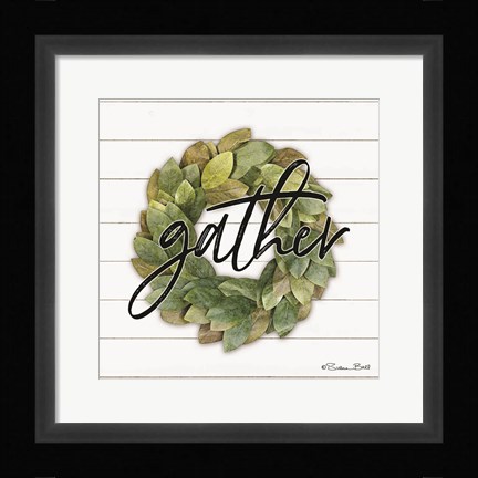 Framed Gather Wreath Print