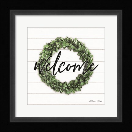 Framed Welcome Wreath Print