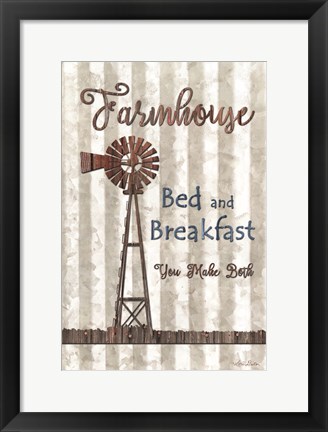 Framed Farmhouse Bed &amp; Breakfast Print