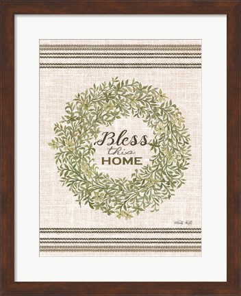 Framed Bless This Home Wreath Print