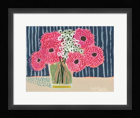 Framed Flowers for Belle III Print