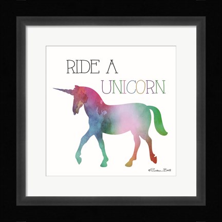 Framed Ride a Unicorn Print