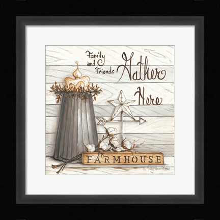 Framed Farm House - Gather Here Print