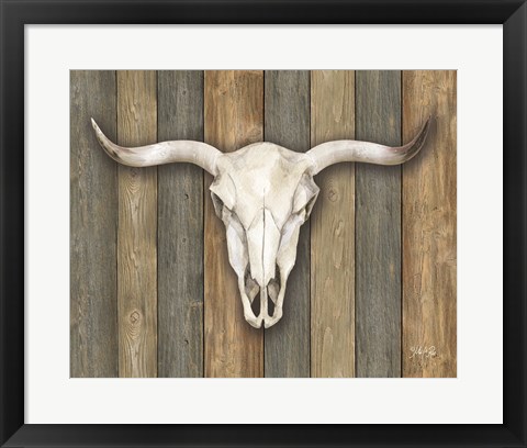 Framed Cow Skull II Print
