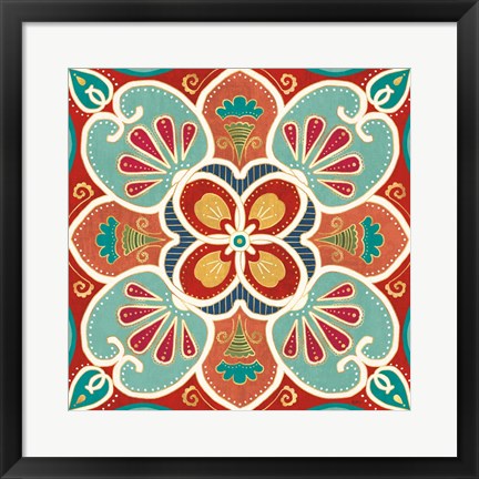 Framed Folk Floral VII Print