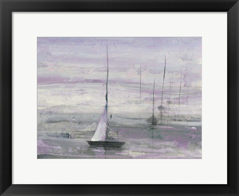 Framed Ice Sailing Purple Crop Print