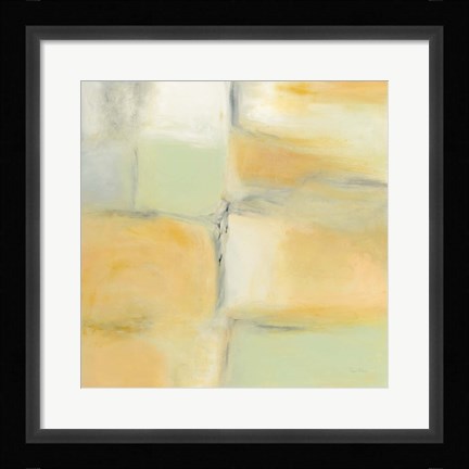 Framed Gray Stone and Gold Print