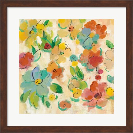 Framed Playful Floral Trio II Print