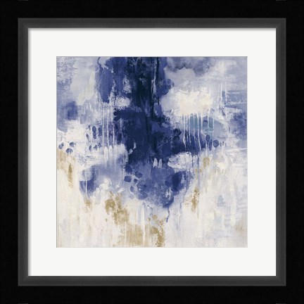 Framed Blue Rain Print