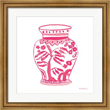 Framed Chinoiserie IV Pink Print