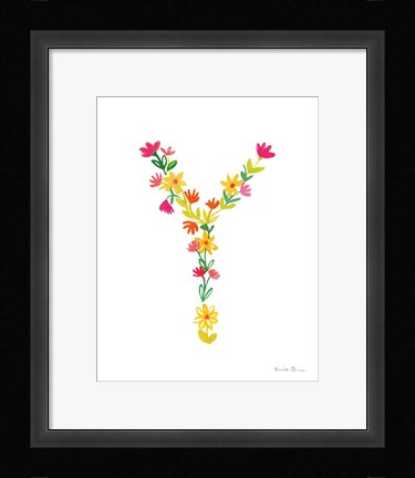 Framed Floral Alphabet Letter XXV Print