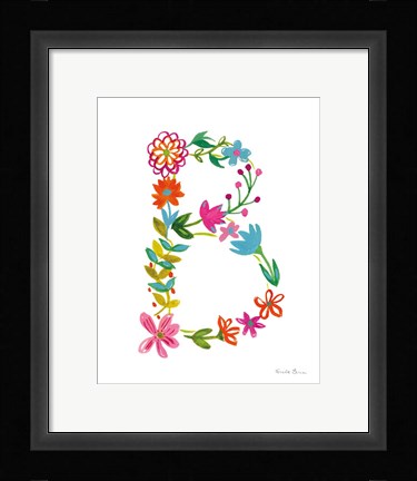 Framed Floral Alphabet Letter II Print