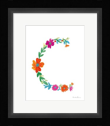 Framed Floral Alphabet Letter III Print