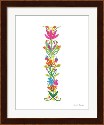 Framed Floral Alphabet Letter IX Print