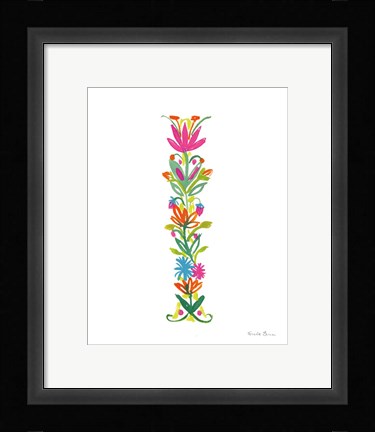 Framed Floral Alphabet Letter IX Print