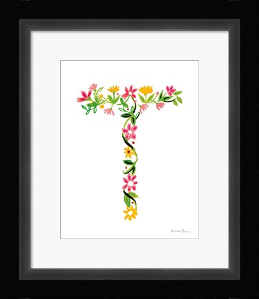 Framed Floral Alphabet Letter XX Print