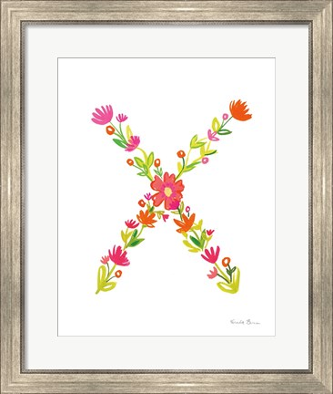 Framed Floral Alphabet Letter XXIV Print