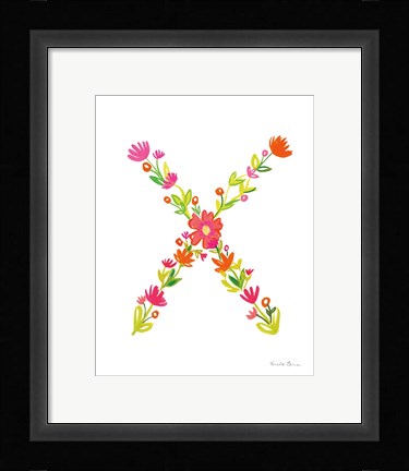 Framed Floral Alphabet Letter XXIV Print
