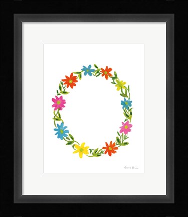 Framed Floral Alphabet Letter XV Print