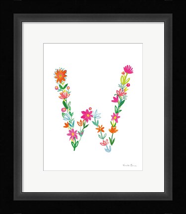 Framed Floral Alphabet Letter XXIII Print