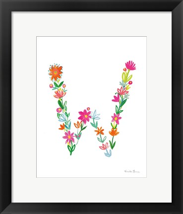 Framed Floral Alphabet Letter XXIII Print