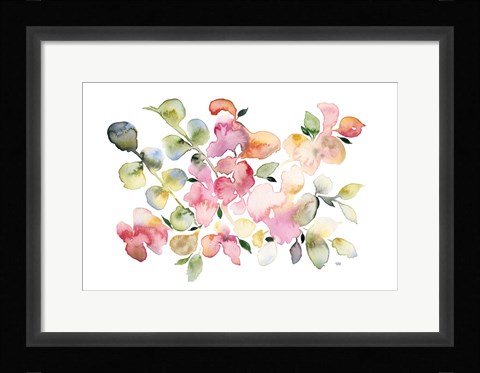 Framed Shades of Pink Watercolor Floral Print