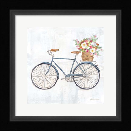 Framed Vintage Bike With Flower Basket II Print