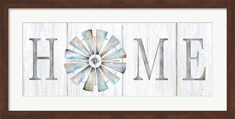 Framed Windmill Home Sign Panel Print