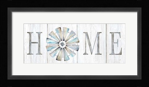 Framed Windmill Home Sign Panel Print