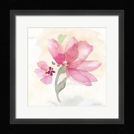 Framed Poppy Single Pink Print