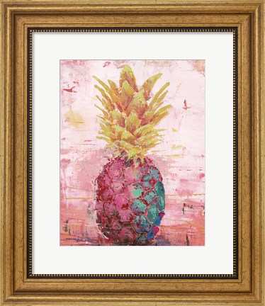 Framed Painted Pineapple I Print