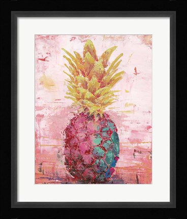 Framed Painted Pineapple I Print