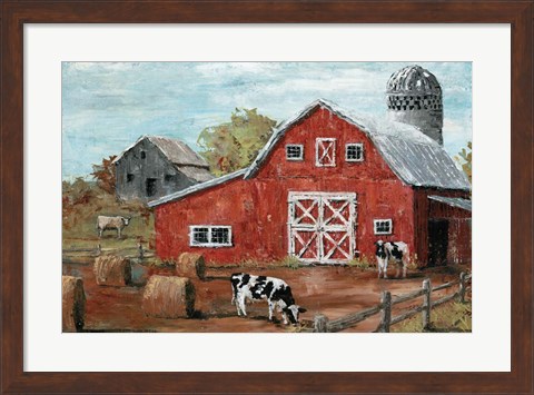 Framed Red Country Barn Print