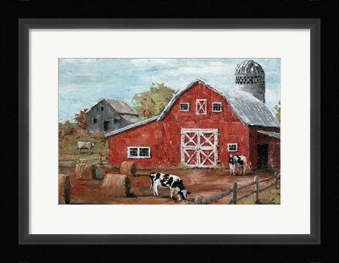 Framed Red Country Barn Print