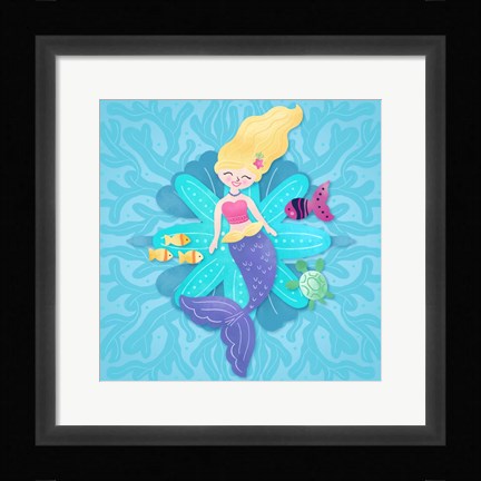Framed Mermaid Blonde Hair Print