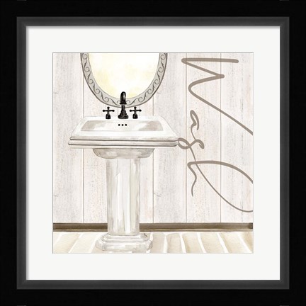 Framed Rustic Bath I Wash Print