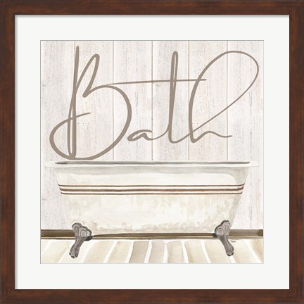 Framed Rustic Bath II Bath Print