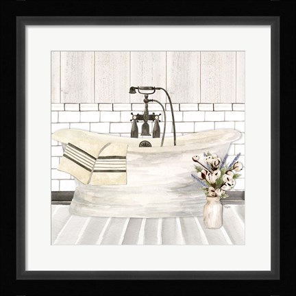 Framed Farmhouse Bath I Tub Print