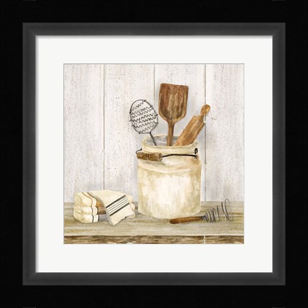 Framed Vintage Kitchen I Print