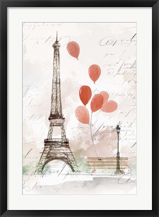 Framed Balloons in Paris Print
