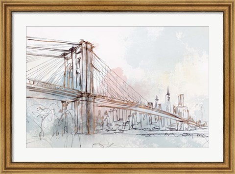 Framed Blushing Brooklyn Bridge Print