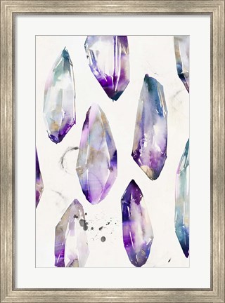 Framed Purple Gemstones I Print