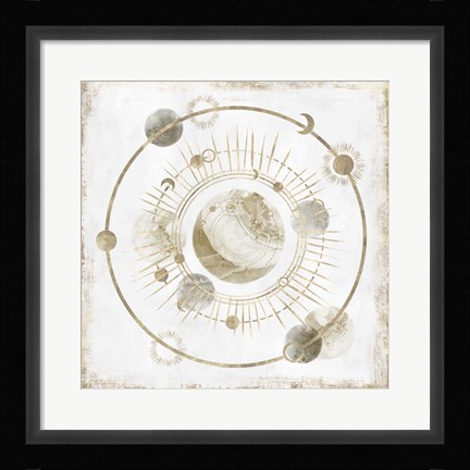 Framed Golden Galaxy I Print